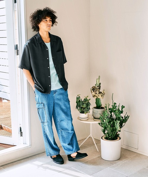 BAYFLOW（ベイフロー）の「コットンリネンデニムカーゴパンツ（デニムパンツ・メンズ・ブラック/ダークブルー・MEDIUM/LARGE）」の19枚目の写真