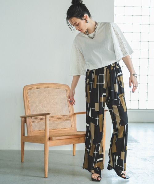 bohmal(ボマール)の「ジオメトリーリラックスパンツ(その他パンツ・レディース・ブラック/ブラウン・MEDIUM)」の5枚目の写真