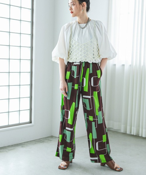 bohmal(ボマール)の「ジオメトリーリラックスパンツ(その他パンツ・レディース・ブラック/ブラウン・MEDIUM)」の16枚目の写真