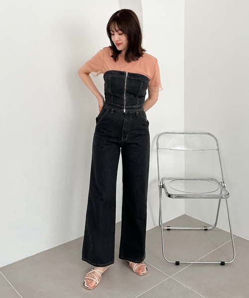 archives（アルシーヴ）の「マルチｗａｙレースｕｐデニムサロペット（サロペット/オーバーオール・レディース・サックスブルー/グレー・MEDIUM）」の2枚目の写真