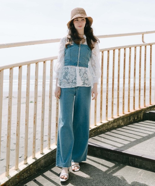 archives（アルシーヴ）の「マルチｗａｙレースｕｐデニムサロペット（サロペット/オーバーオール・レディース・サックスブルー/グレー・MEDIUM）」の4枚目の写真