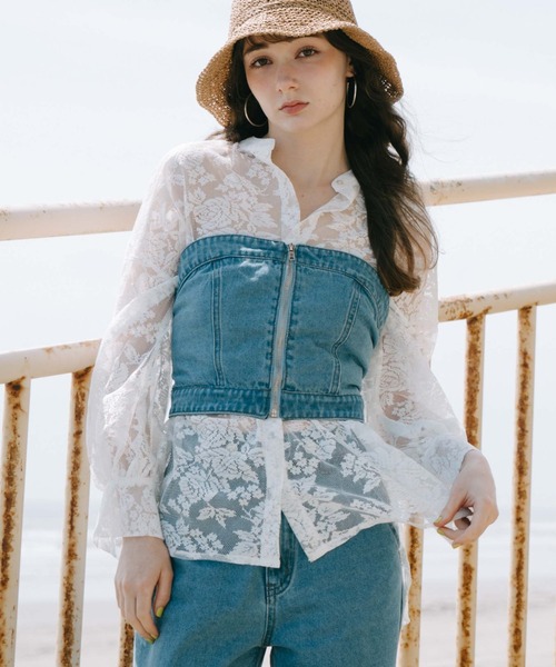 archives（アルシーヴ）の「マルチｗａｙレースｕｐデニムサロペット（サロペット/オーバーオール・レディース・サックスブルー/グレー・MEDIUM）」の9枚目の写真