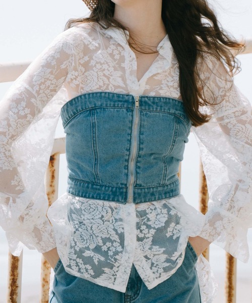 archives（アルシーヴ）の「マルチｗａｙレースｕｐデニムサロペット（サロペット/オーバーオール・レディース・サックスブルー/グレー・MEDIUM）」の11枚目の写真