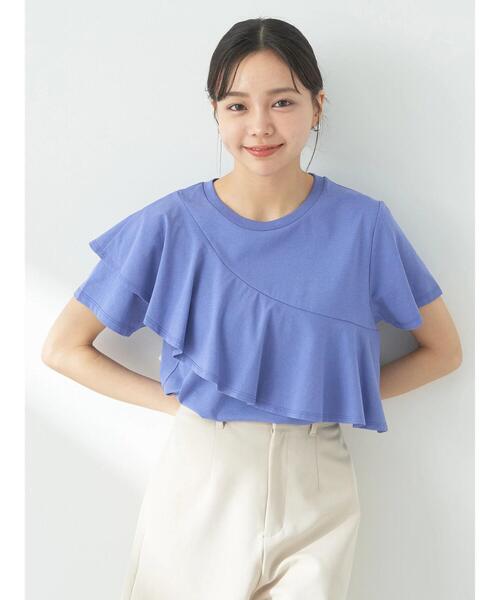 earth music&ecology（アースミュージックアンドエコロジー）の「フロントフリルプルオーバー（Tシャツ/カットソー・レディース・アイボリー/ブルー/ブラック/ボルドー・FREE）」の6枚目の写真