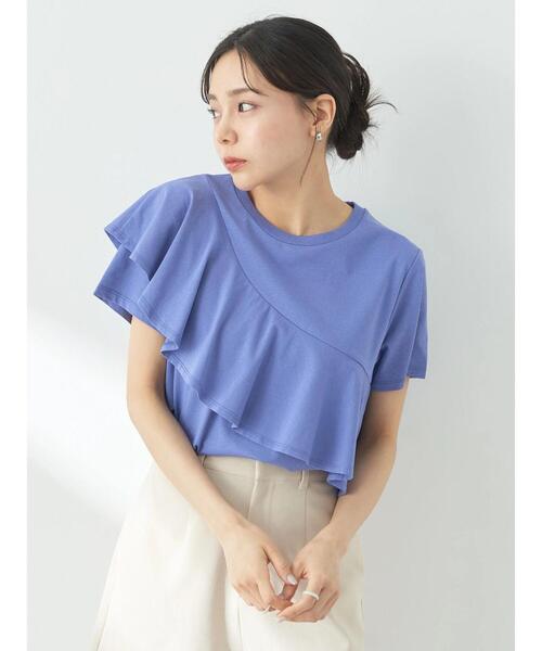 earth music&ecology（アースミュージックアンドエコロジー）の「フロントフリルプルオーバー（Tシャツ/カットソー・レディース・アイボリー/ブルー/ブラック/ボルドー・FREE）」の7枚目の写真