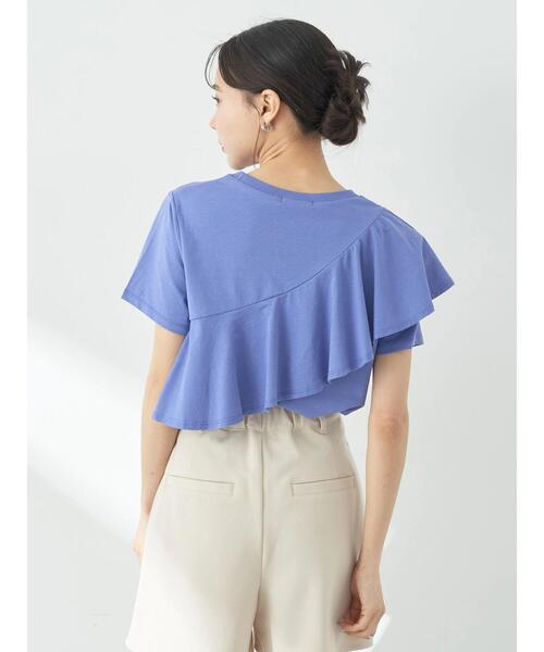 earth music&ecology（アースミュージックアンドエコロジー）の「フロントフリルプルオーバー（Tシャツ/カットソー・レディース・アイボリー/ブルー/ブラック/ボルドー・FREE）」の9枚目の写真