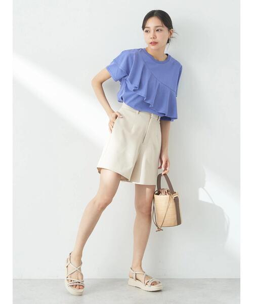 earth music&ecology（アースミュージックアンドエコロジー）の「フロントフリルプルオーバー（Tシャツ/カットソー・レディース・アイボリー/ブルー/ブラック/ボルドー・FREE）」の10枚目の写真