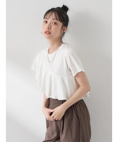 earth music&ecology（アースミュージックアンドエコロジー）の「フロントフリルプルオーバー（Tシャツ/カットソー・レディース・アイボリー/ブルー/ブラック/ボルドー・FREE）」の13枚目の写真