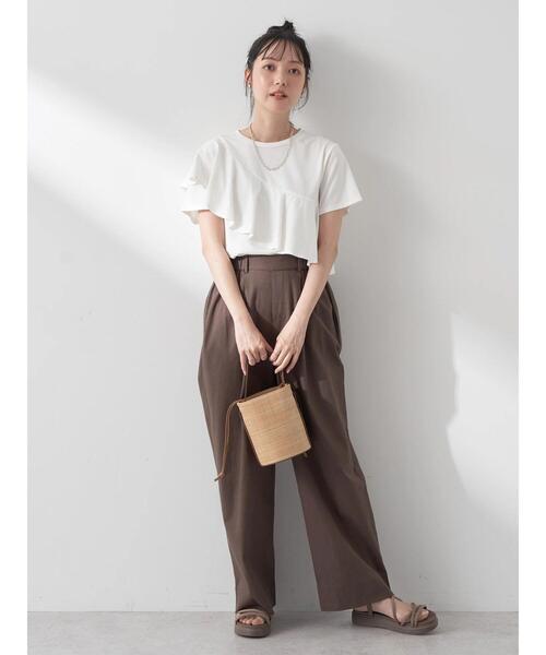 earth music&ecology（アースミュージックアンドエコロジー）の「フロントフリルプルオーバー（Tシャツ/カットソー・レディース・アイボリー/ブルー/ブラック/ボルドー・FREE）」の15枚目の写真