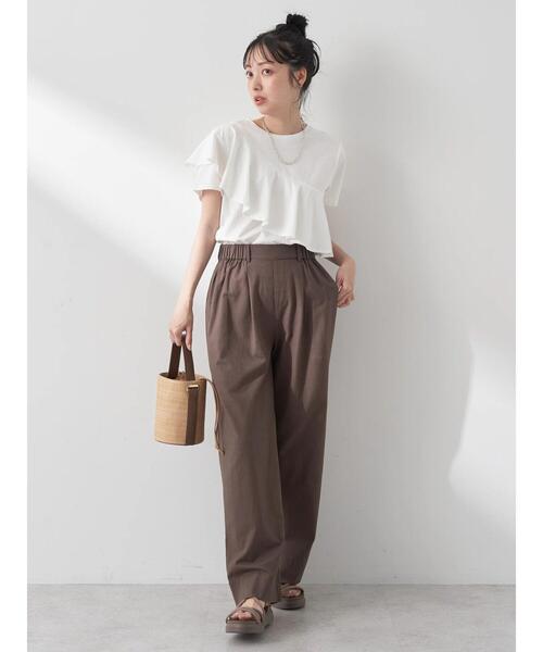 earth music&ecology（アースミュージックアンドエコロジー）の「フロントフリルプルオーバー（Tシャツ/カットソー・レディース・アイボリー/ブルー/ブラック/ボルドー・FREE）」の16枚目の写真