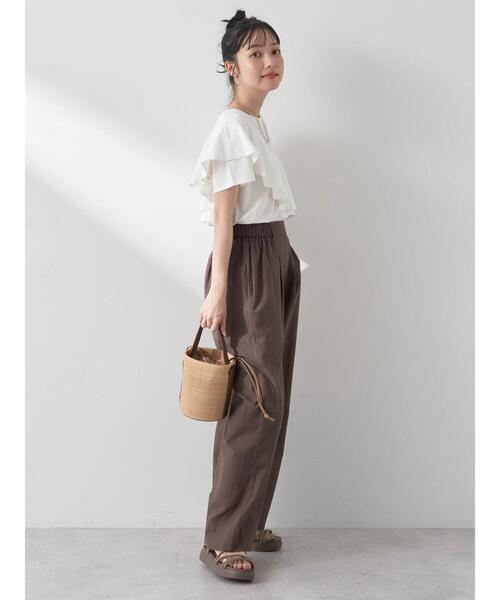 earth music&ecology（アースミュージックアンドエコロジー）の「フロントフリルプルオーバー（Tシャツ/カットソー・レディース・アイボリー/ブルー/ブラック/ボルドー・FREE）」の17枚目の写真