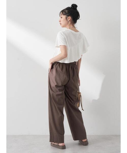 earth music&ecology（アースミュージックアンドエコロジー）の「フロントフリルプルオーバー（Tシャツ/カットソー・レディース・アイボリー/ブルー/ブラック/ボルドー・FREE）」の18枚目の写真