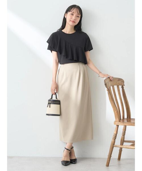 earth music&ecology（アースミュージックアンドエコロジー）の「フロントフリルプルオーバー（Tシャツ/カットソー・レディース・アイボリー/ブルー/ブラック/ボルドー・FREE）」の21枚目の写真