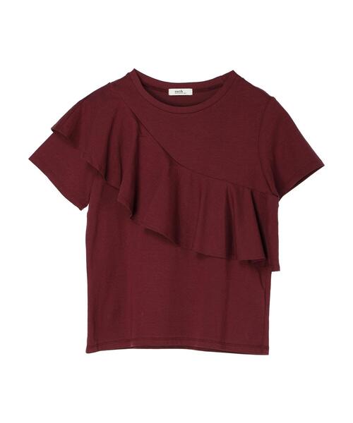 earth music&ecology（アースミュージックアンドエコロジー）の「フロントフリルプルオーバー（Tシャツ/カットソー・レディース・アイボリー/ブルー/ブラック/ボルドー・FREE）」の4枚目の写真