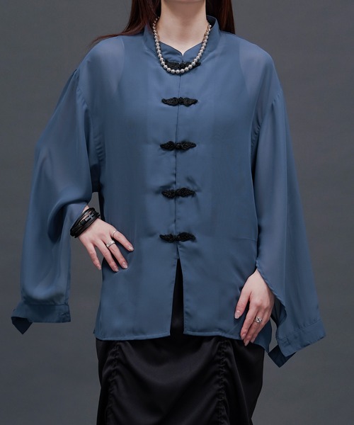 【新品】&エルシー　　シャツ ellecy - &ellecy アンドエルシー 長袖シャツ オープンカラーシャツ 花