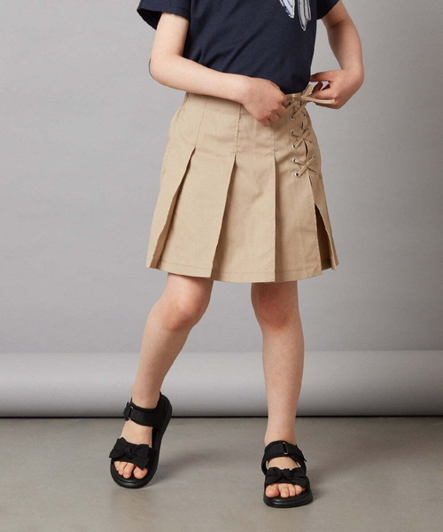 a.v.v（アーヴェヴェ）の「[100-130]レースアッププリーツスカパン（その他パンツ・キッズ・ダークインディゴブルー/ベージュ/ブルー/ブラック・100/110/130/120）」の22枚目の写真