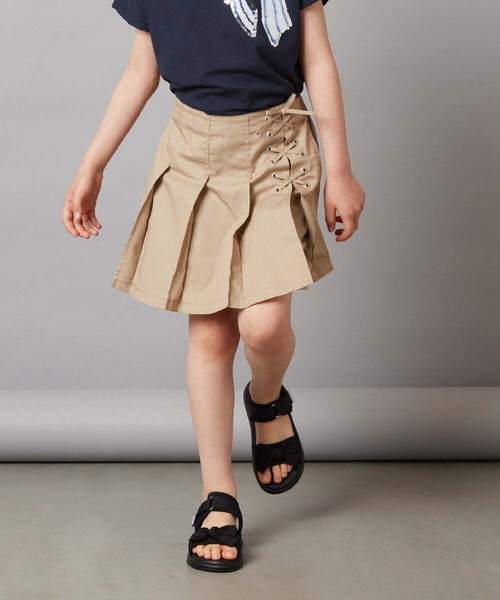 a.v.v（アーヴェヴェ）の「[100-130]レースアッププリーツスカパン（その他パンツ・キッズ・ダークインディゴブルー/ベージュ/ブルー/ブラック・100/110/130/120）」の19枚目の写真