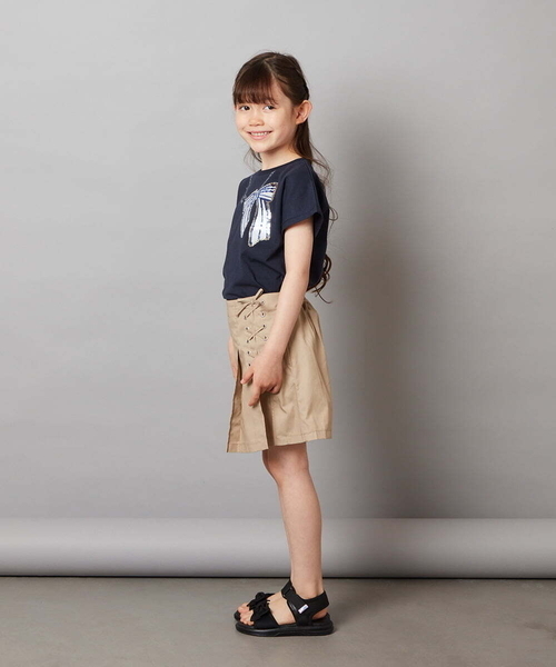 a.v.v（アーヴェヴェ）の「[100-130]レースアッププリーツスカパン（その他パンツ・キッズ・ダークインディゴブルー/ベージュ/ブルー/ブラック・100/110/130/120）」の14枚目の写真