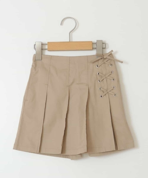 a.v.v（アーヴェヴェ）の「[100-130]レースアッププリーツスカパン（その他パンツ・キッズ・ダークインディゴブルー/ベージュ/ブルー/ブラック・100/110/130/120）」の6枚目の写真