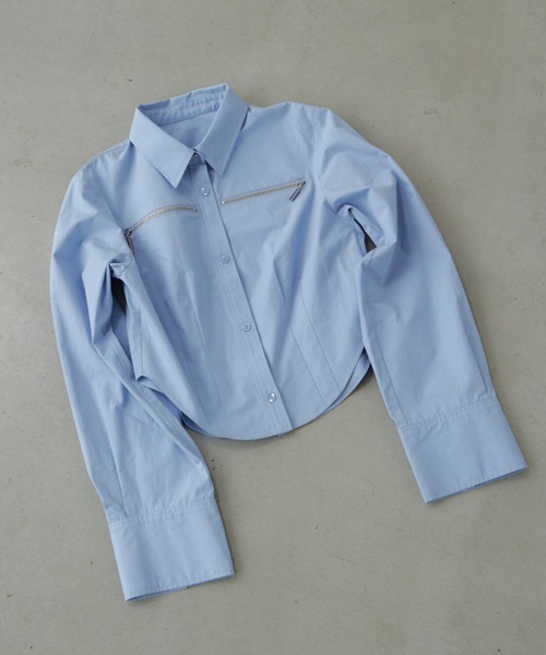 ブラウス シャツ Z)「BLINGLEADS」ZIP SHIRT/ABM22056 レディース メンズ JOSE MOON（ジョゼムーン）の「ZIP SHIRT/ジップシャツ（シャツ