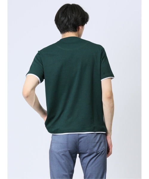TAKA-Q(タカキュー)の「タカキュー リンクス千鳥 クルーネック 半袖 Tシャツ(Tシャツ/カットソー・メンズ・ブラック/ホワイト/グリーン・MEDIUM/LARGE/X-LARGE)」の19枚目の写真