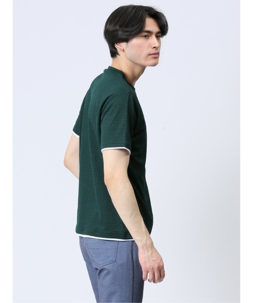 TAKA-Q(タカキュー)の「タカキュー リンクス千鳥 クルーネック 半袖 Tシャツ(Tシャツ/カットソー・メンズ・ブラック/ホワイト/グリーン・MEDIUM/LARGE/X-LARGE)」の20枚目の写真