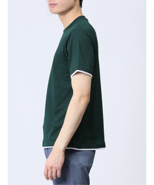 TAKA-Q(タカキュー)の「タカキュー リンクス千鳥 クルーネック 半袖 Tシャツ(Tシャツ/カットソー・メンズ・ブラック/ホワイト/グリーン・MEDIUM/LARGE/X-LARGE)」の22枚目の写真