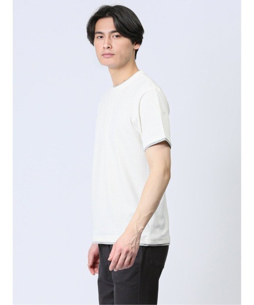 TAKA-Q(タカキュー)の「タカキュー リンクス千鳥 クルーネック 半袖 Tシャツ(Tシャツ/カットソー・メンズ・ブラック/ホワイト/グリーン・MEDIUM/LARGE/X-LARGE)」の8枚目の写真