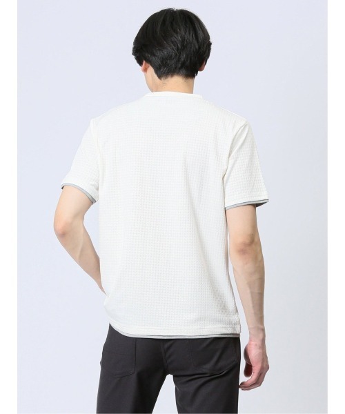 TAKA-Q(タカキュー)の「タカキュー リンクス千鳥 クルーネック 半袖 Tシャツ(Tシャツ/カットソー・メンズ・ブラック/ホワイト/グリーン・MEDIUM/LARGE/X-LARGE)」の9枚目の写真