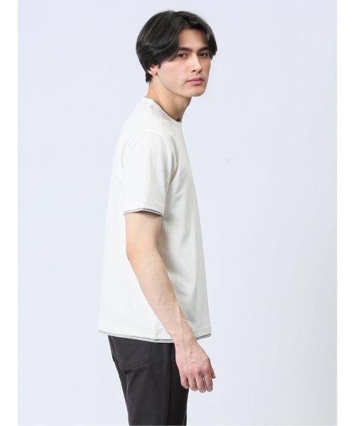 TAKA-Q(タカキュー)の「タカキュー リンクス千鳥 クルーネック 半袖 Tシャツ(Tシャツ/カットソー・メンズ・ブラック/ホワイト/グリーン・MEDIUM/LARGE/X-LARGE)」の10枚目の写真