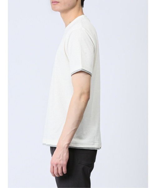 TAKA-Q(タカキュー)の「タカキュー リンクス千鳥 クルーネック 半袖 Tシャツ(Tシャツ/カットソー・メンズ・ブラック/ホワイト/グリーン・MEDIUM/LARGE/X-LARGE)」の13枚目の写真