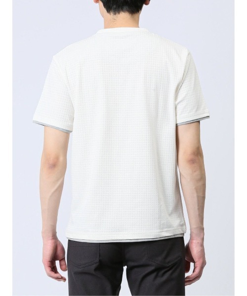 TAKA-Q(タカキュー)の「タカキュー リンクス千鳥 クルーネック 半袖 Tシャツ(Tシャツ/カットソー・メンズ・ブラック/ホワイト/グリーン・MEDIUM/LARGE/X-LARGE)」の14枚目の写真