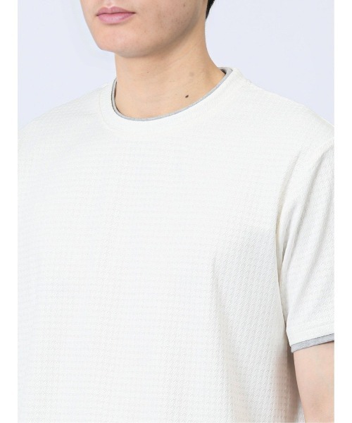 TAKA-Q(タカキュー)の「タカキュー リンクス千鳥 クルーネック 半袖 Tシャツ(Tシャツ/カットソー・メンズ・ブラック/ホワイト/グリーン・MEDIUM/LARGE/X-LARGE)」の15枚目の写真