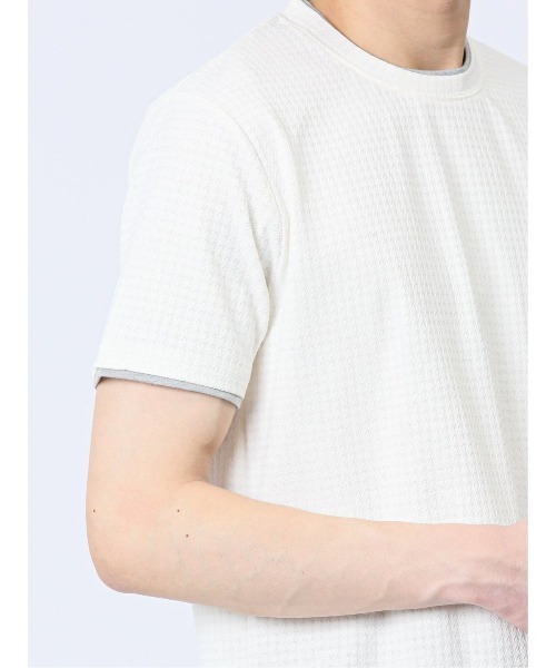 TAKA-Q(タカキュー)の「タカキュー リンクス千鳥 クルーネック 半袖 Tシャツ(Tシャツ/カットソー・メンズ・ブラック/ホワイト/グリーン・MEDIUM/LARGE/X-LARGE)」の16枚目の写真