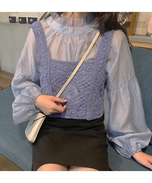 Miniministore(ミニミニストア)の「タンクトップ スクエアネック ビスチェ(キャミソール・レディース・ブルー/カーキ/ベージュ・FREE)」の15枚目の写真