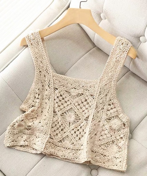 Miniministore(ミニミニストア)の「タンクトップ スクエアネック ビスチェ(キャミソール・レディース・ブルー/カーキ/ベージュ・FREE)」の5枚目の写真