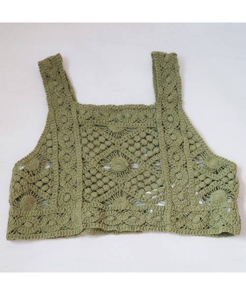 Miniministore(ミニミニストア)の「タンクトップ スクエアネック ビスチェ(キャミソール・レディース・ブルー/カーキ/ベージュ・FREE)」の6枚目の写真