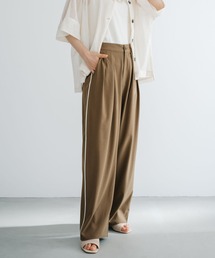 【refinedworks】 着心地の良いドライ質感のパイピングパンツ