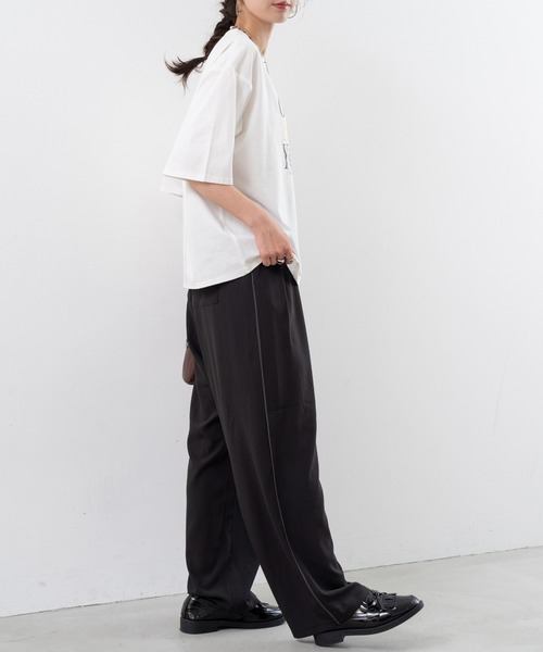 refinedworks（リファインドワークス）の「【refinedworks】 着心地の良いドライ質感のパイピングパンツ（その他パンツ・レディース・ブラウン/グレー/ブラック・FREE）」の12枚目の写真