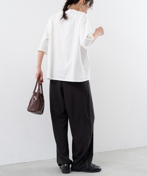 refinedworks（リファインドワークス）の「【refinedworks】 着心地の良いドライ質感のパイピングパンツ（その他パンツ・レディース・ブラウン/グレー/ブラック・FREE）」の13枚目の写真