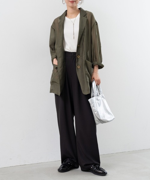 refinedworks（リファインドワークス）の「【refinedworks】 着心地の良いドライ質感のパイピングパンツ（その他パンツ・レディース・ブラウン/グレー/ブラック・FREE）」の16枚目の写真