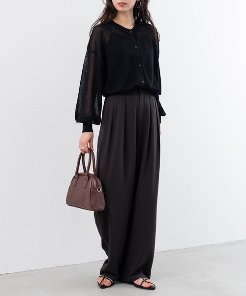 refinedworks（リファインドワークス）の「【refinedworks】 着心地の良いドライ質感のパイピングパンツ（その他パンツ・レディース・ブラウン/グレー/ブラック・FREE）」の19枚目の写真