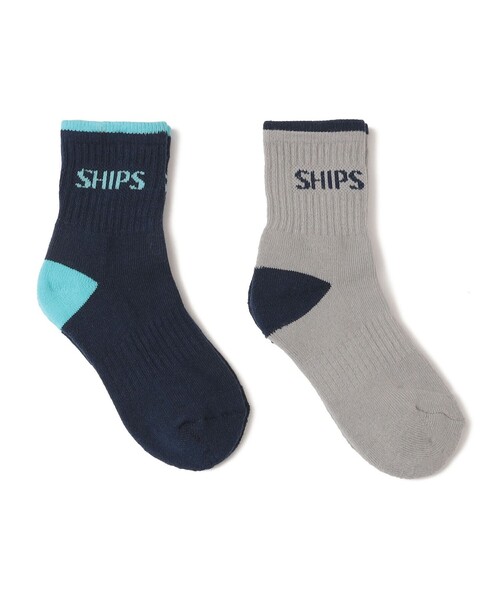 SHIPS(シップス)の「SHIPS KIDS:2P ロゴ ソックス(ソックス/靴下・キッズ・その他/その他1・SMALL/MEDIUM/LARGE)」の1枚目の写真