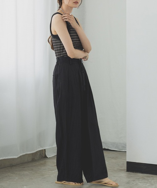 hunch（ハンチ）の「接触冷感タックストレートパンツ（その他パンツ・レディース・ブラック/カーキブラウン/サンドベージュ・FREE）」の10枚目の写真