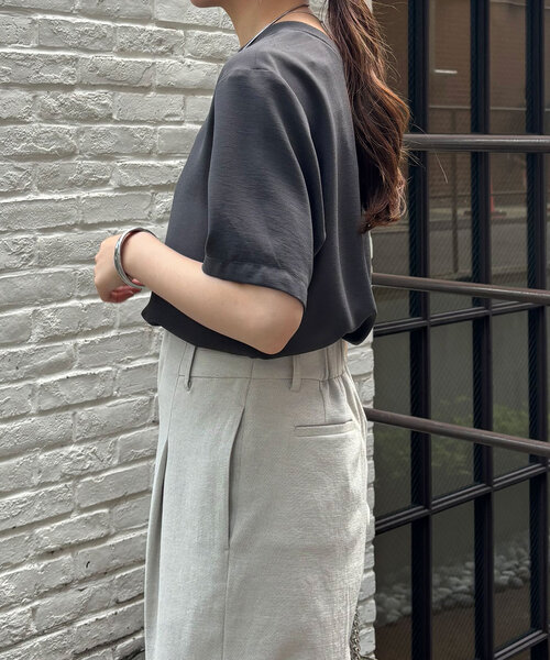 セール】前後2WAYストレッチジョーゼットロゴTシャツ（Tシャツ