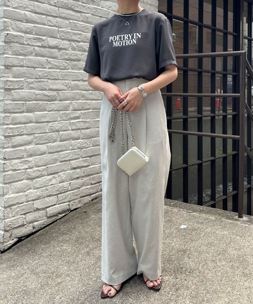 [GALLARDAGALANTE] 前後2WAYストレッチジョーゼットロゴT COLLAGE GALLARDAGALANTE tシャツ 前後2WAYストレッチジョー