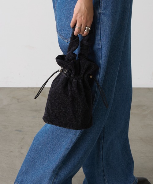 CIAOPANIC TYPY（チャオパニックティピー）の「ハンドルギャザーラメニットBAG（ショルダーバッグ・レディース・ピンク/パープル/ゴールド/ネイビー/シルバー・ONE SIZE）」の2枚目の写真