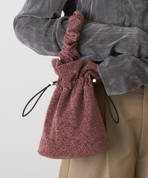 CIAOPANIC TYPY（チャオパニックティピー）の「ハンドルギャザーラメニットBAG（ショルダーバッグ・レディース・ピンク/パープル/ゴールド/ネイビー/シルバー・ONE SIZE）」の3枚目の写真
