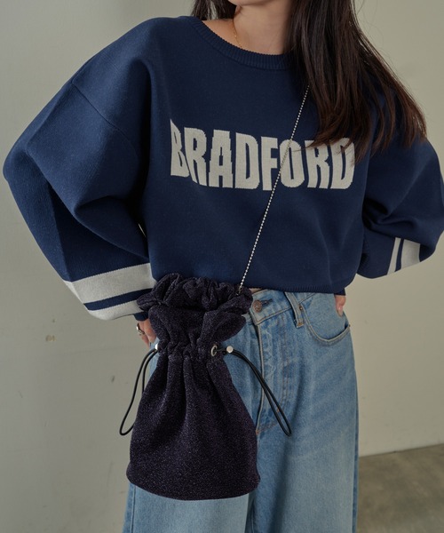 CIAOPANIC TYPY（チャオパニックティピー）の「ハンドルギャザーラメニットBAG（ショルダーバッグ・レディース・ピンク/パープル/ゴールド/ネイビー/シルバー・ONE SIZE）」の8枚目の写真