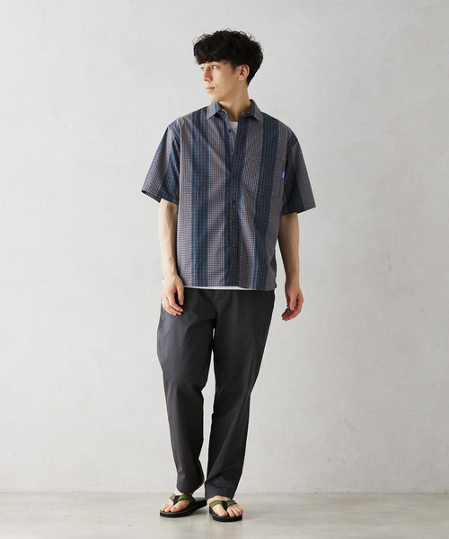 GERRY（ジェリー）の「GERRY／ジェリー 別注 切替チェック半袖シャツ（シャツ/ブラウス・メンズ・ブルー系その他/カーキ/マスタード・LARGE/MEDIUM）」の5枚目の写真